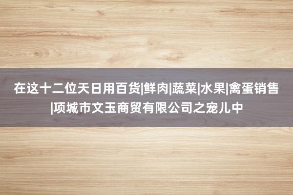 在这十二位天日用百货|鲜肉|蔬菜|水果|禽蛋销售|项城市文玉商贸有限公司之宠儿中